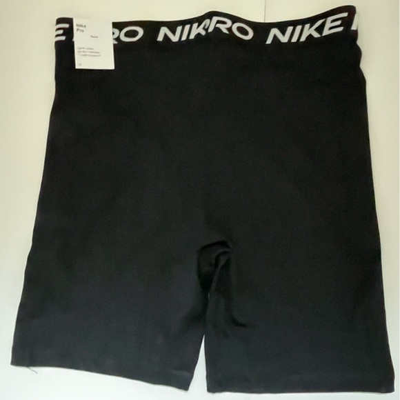 NWT Nike Pro 365 Women's High-Waisted 7" Shorts Size Large 12-14 Black Sport Gym - Picture 3 of 7